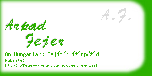 arpad fejer business card